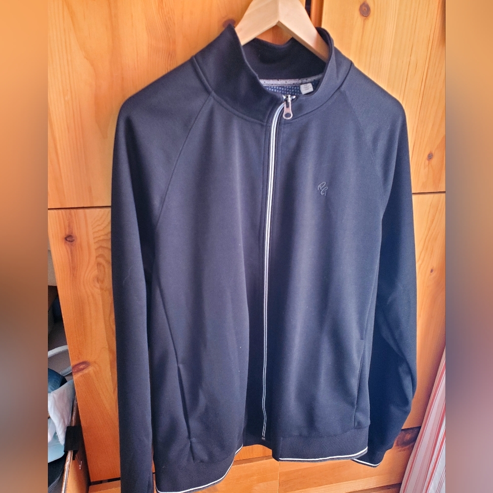 Robert Graham Black Knit Full Zip Jacket Size Large